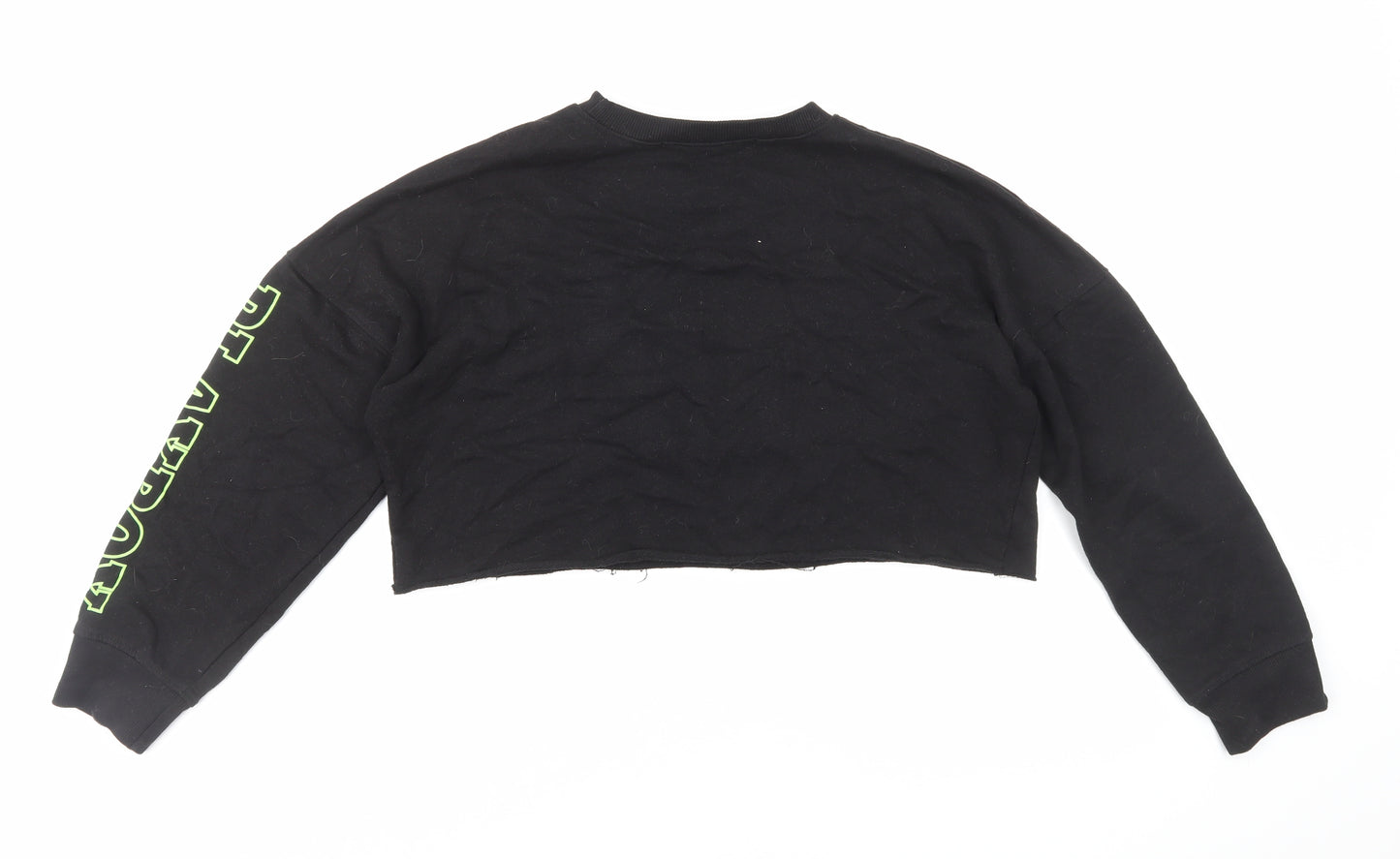 Missguided Womens Black Cotton Pullover Sweatshirt Size 10 Pullover - Playboy