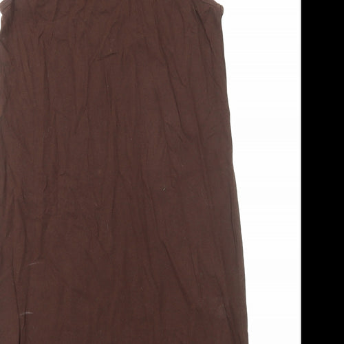 SheIn Womens Brown Cotton Tank Dress Size M Scoop Neck Pullover