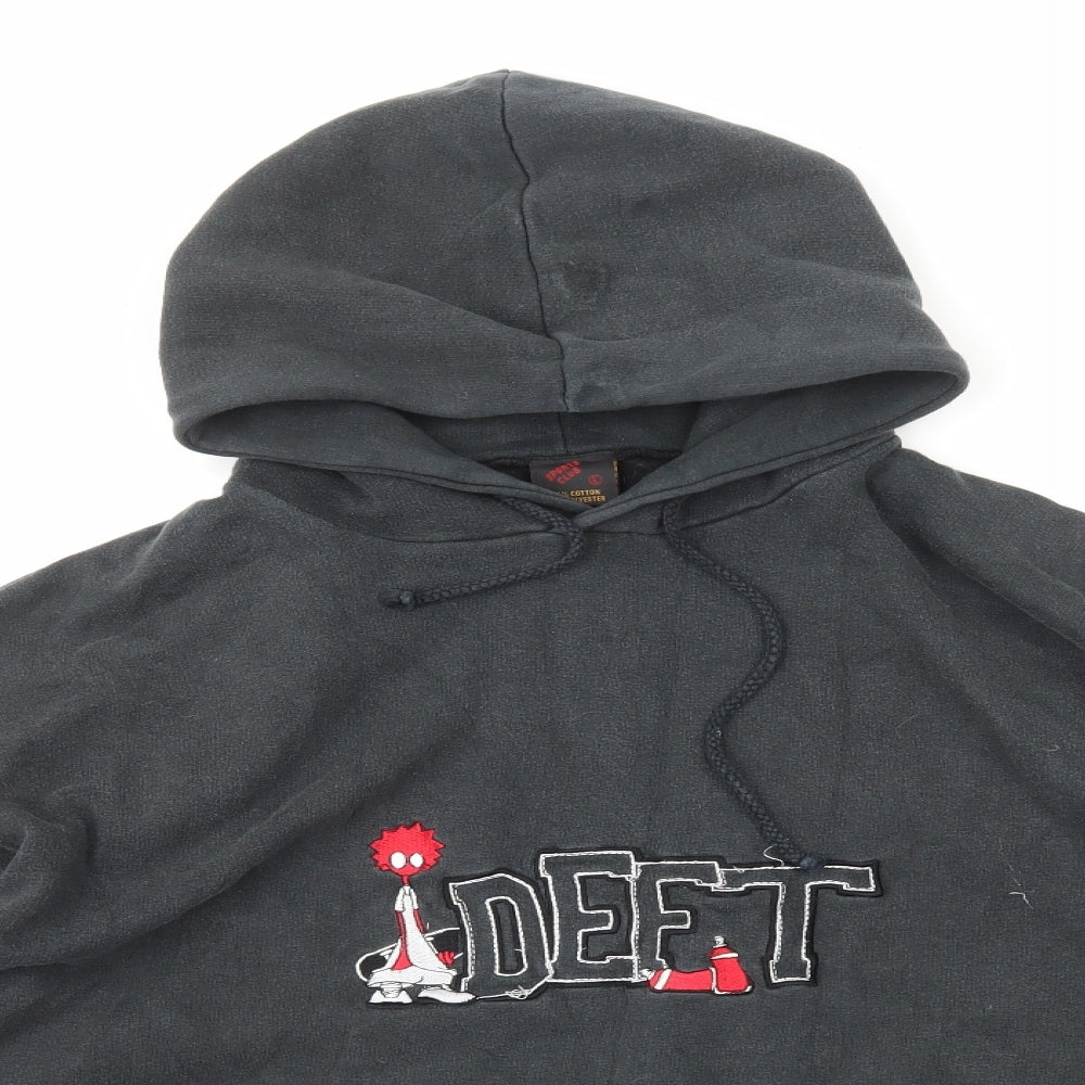 Sports Club Mens Grey Cotton Pullover Hoodie Size L