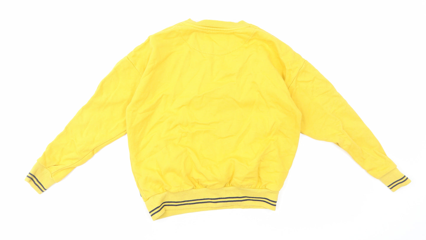 Marks and Spencer Girls Yellow Cotton Pullover Sweatshirt Size 10-11 Years Pullover - Hufflepuff