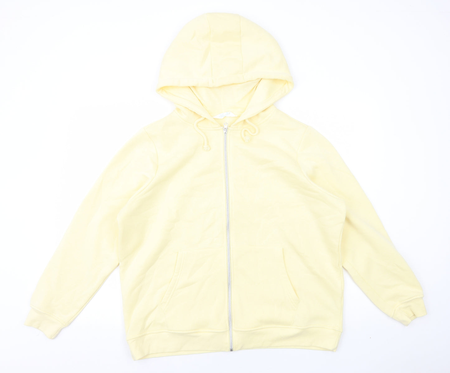 Primark Womens Yellow Cotton Full Zip Hoodie Size XL Zip