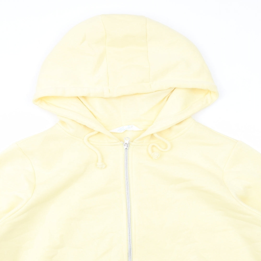 Primark Womens Yellow Cotton Full Zip Hoodie Size XL Zip