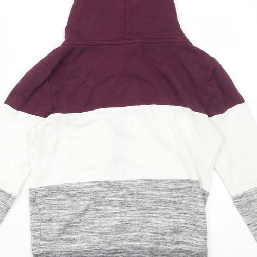 PINK Womens Multicoloured Striped Cotton Full Zip Hoodie Size XS Zip