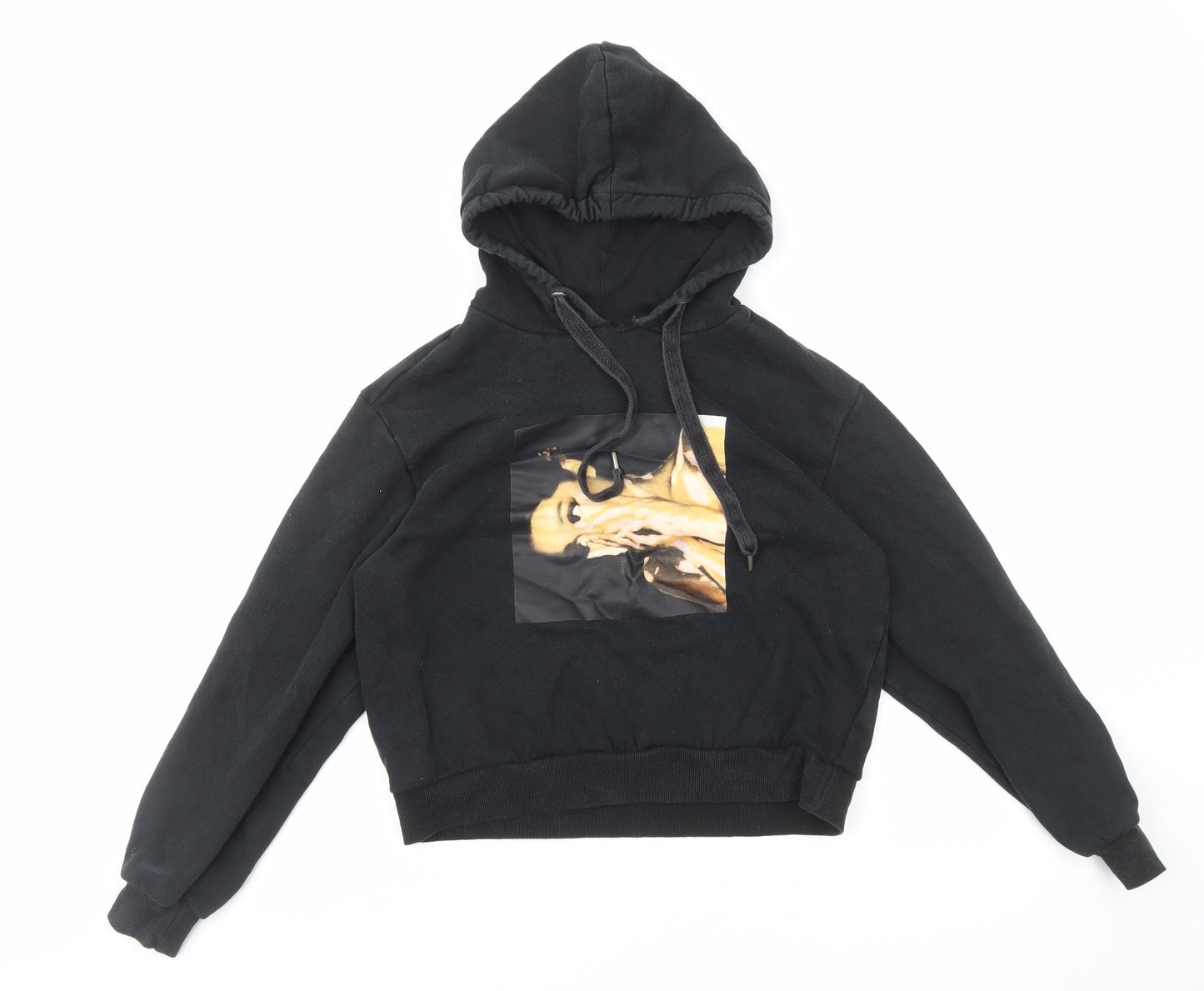 H&M Womens Black Cotton Pullover Hoodie Size S Pullover - Ariana Grande