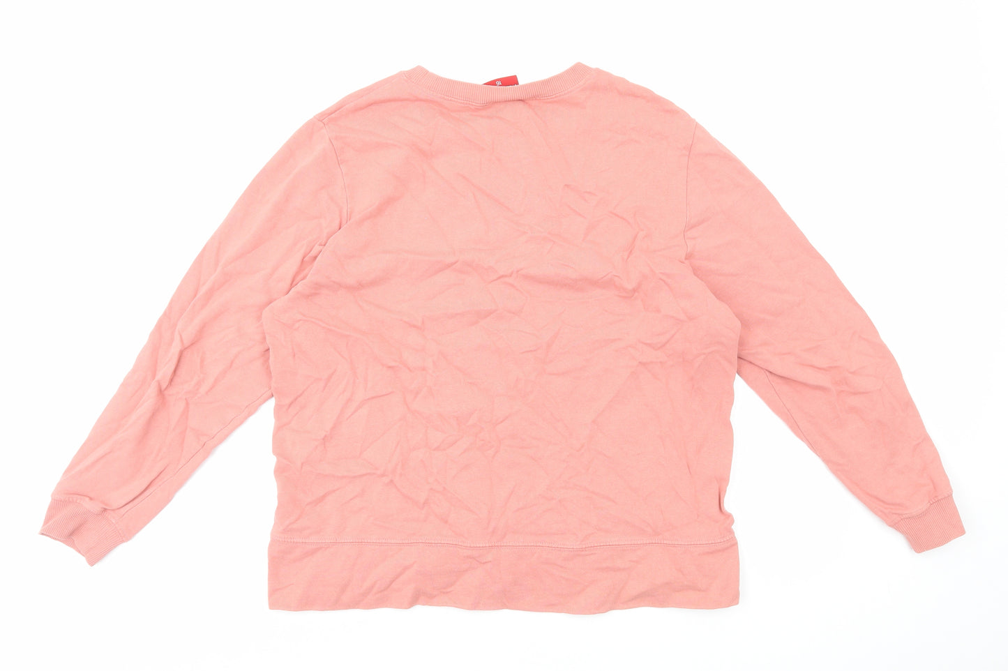 Peanuts Womens Orange Herringbone Cotton Pullover Sweatshirt Size 16 Pullover - Snoopy