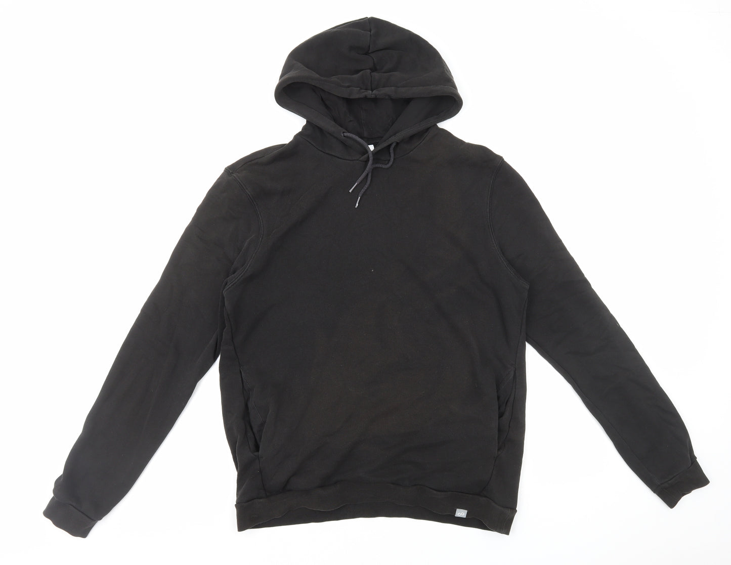 Care Of Mens Black Cotton Pullover Hoodie Size M