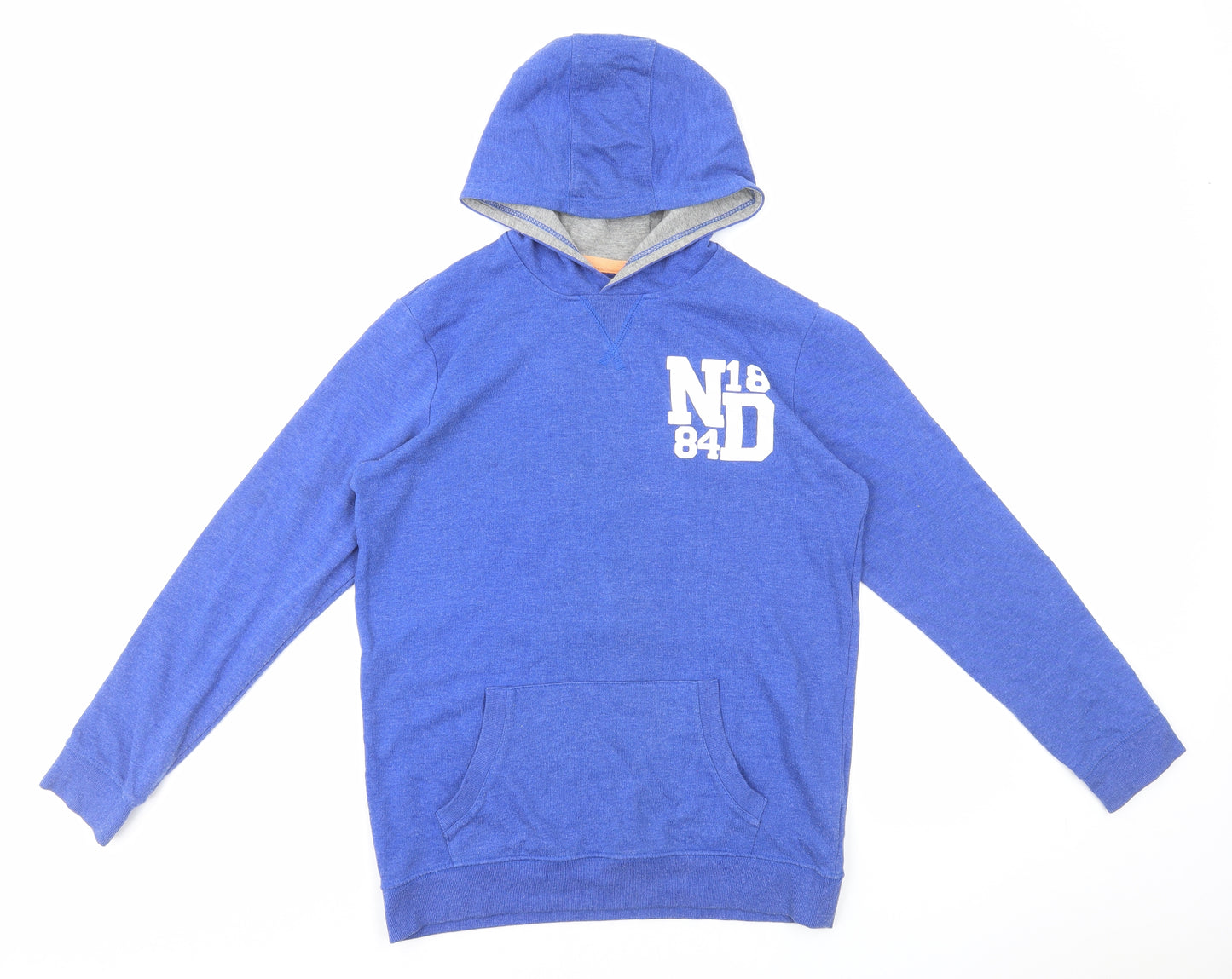 Marks and Spencer Boys Blue Cotton Pullover Hoodie Size 13-14 Years Pullover