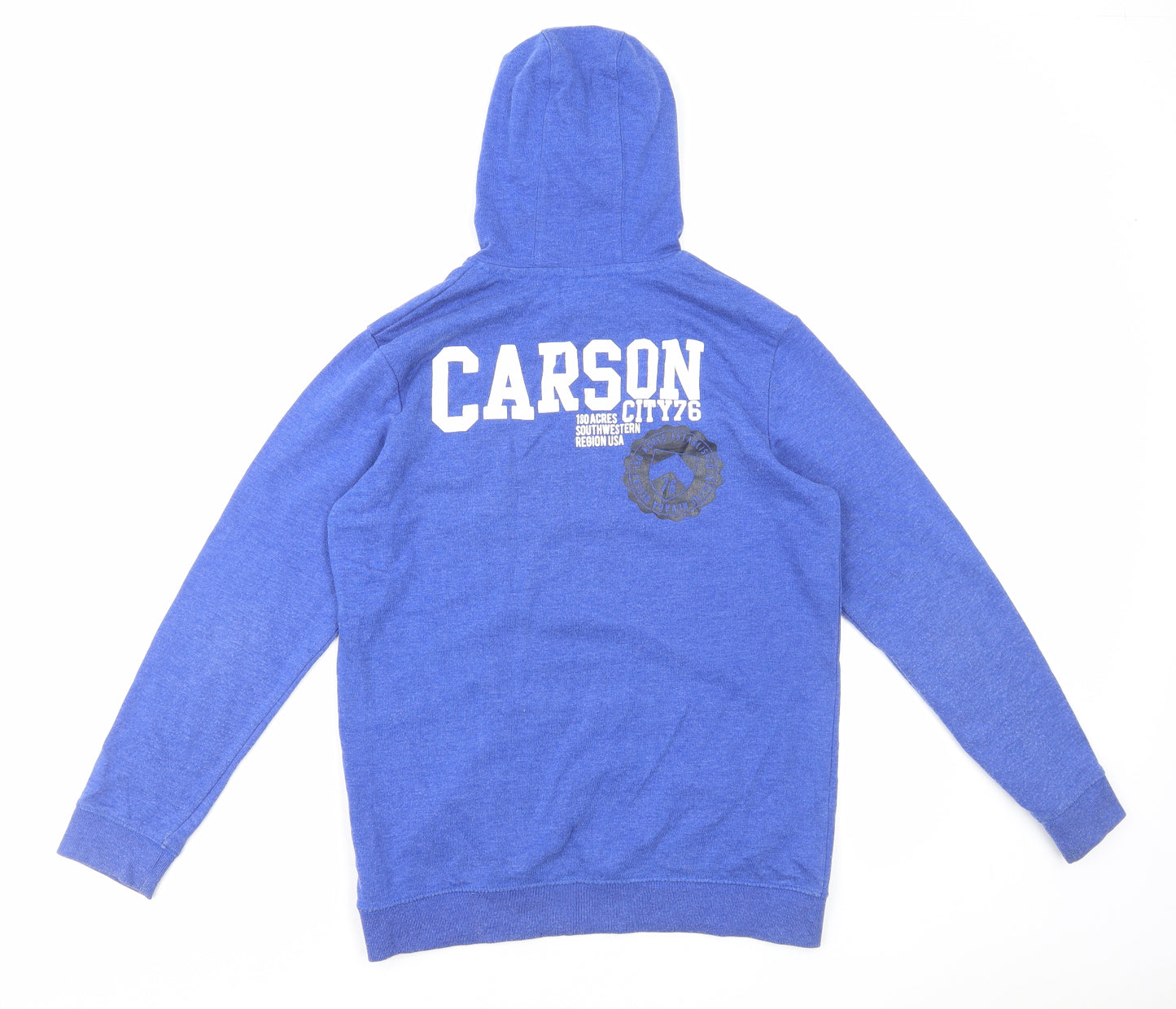 Marks and Spencer Boys Blue Cotton Pullover Hoodie Size 13-14 Years Pullover