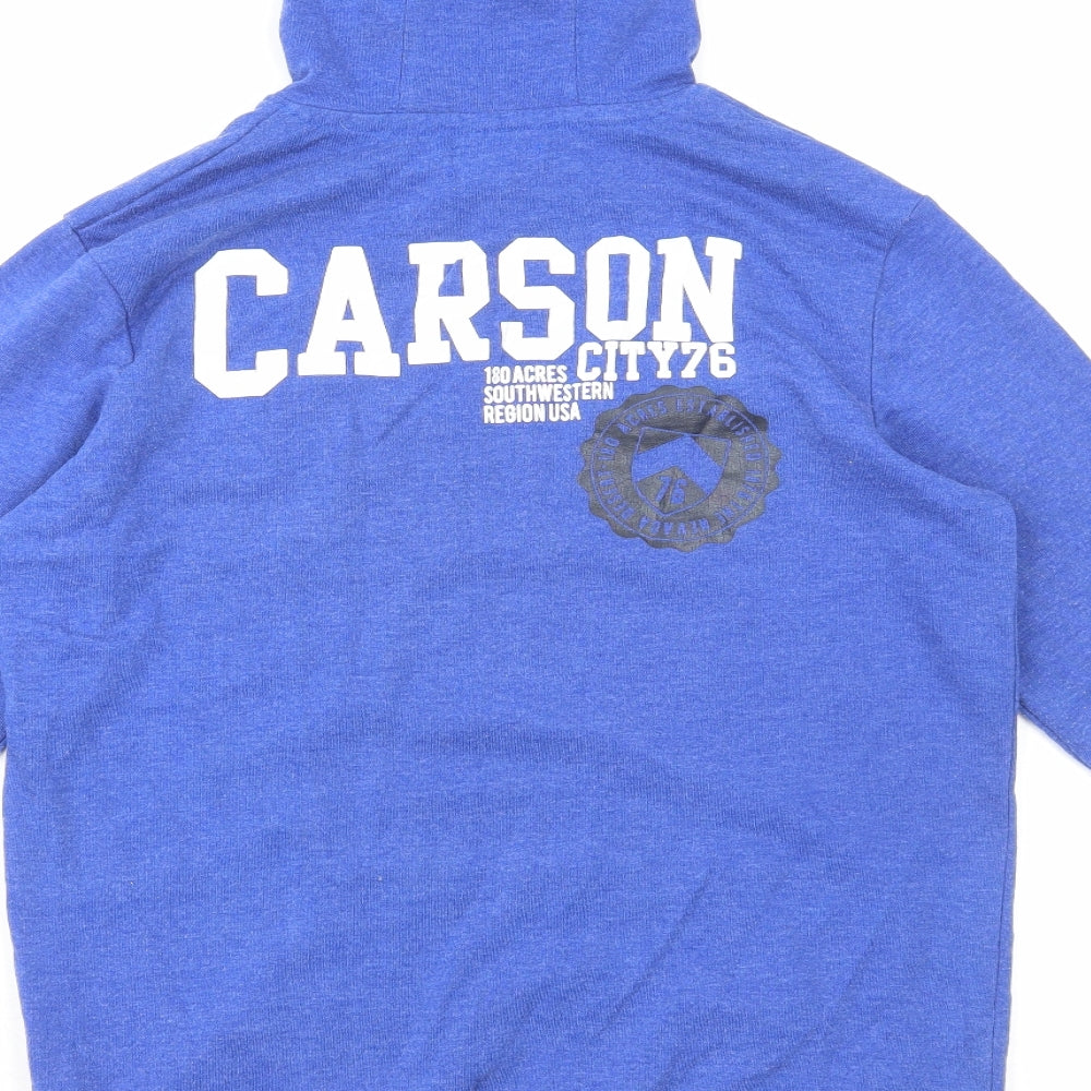 Marks and Spencer Boys Blue Cotton Pullover Hoodie Size 13-14 Years Pullover