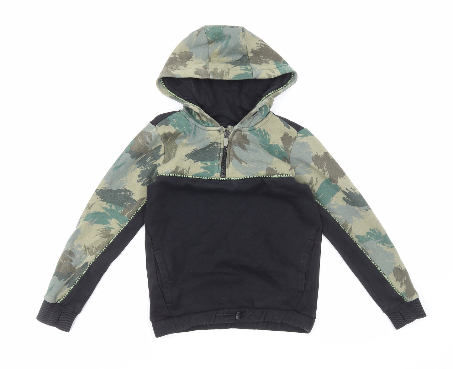 Nutmeg Boys Green Cotton Pullover Hoodie Size 7-8 Years Pullover