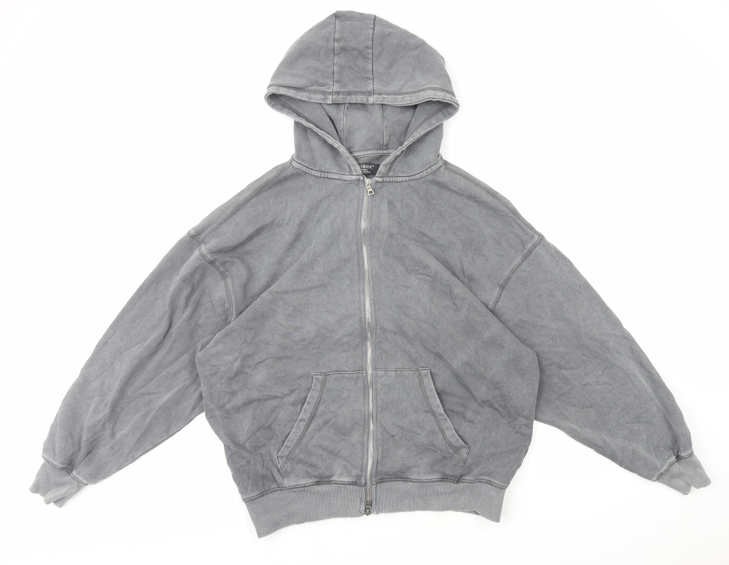 Primark Mens Grey Cotton Full Zip Hoodie Size M