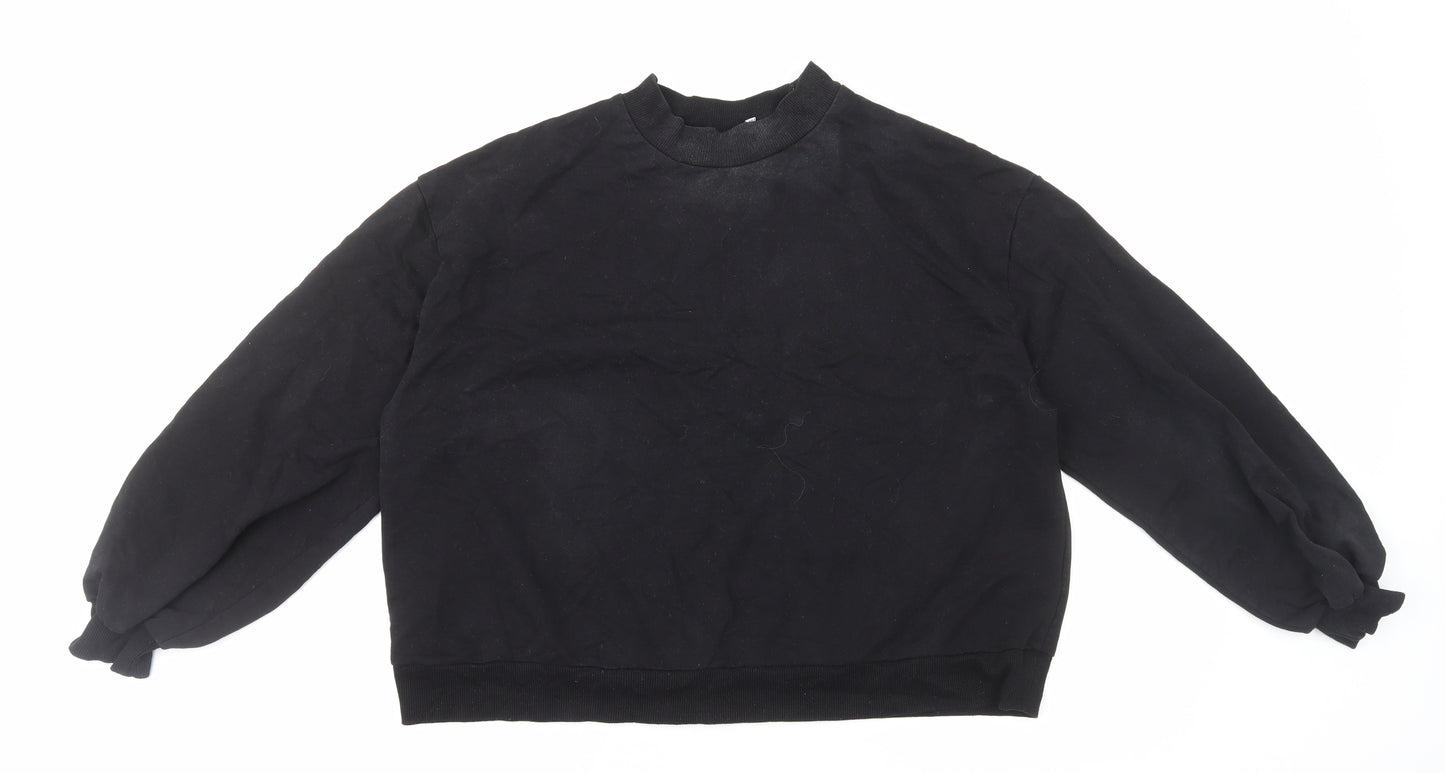 ASOS Womens Black Cotton Pullover Sweatshirt Size 12 Pullover