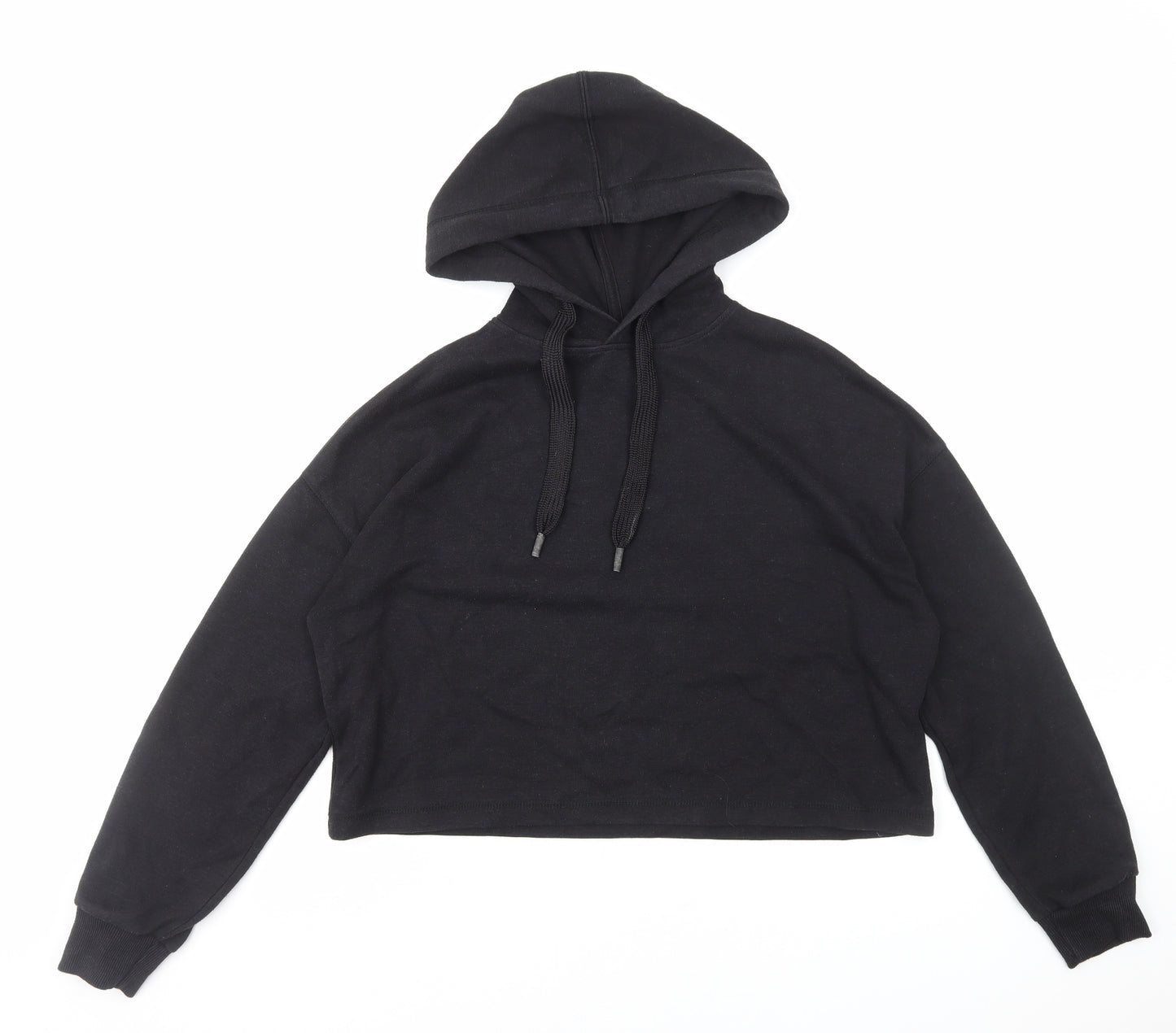 Stradivarius Womens Black Cotton Pullover Hoodie Size S Pullover