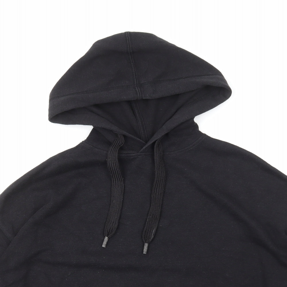Stradivarius Womens Black Cotton Pullover Hoodie Size S Pullover