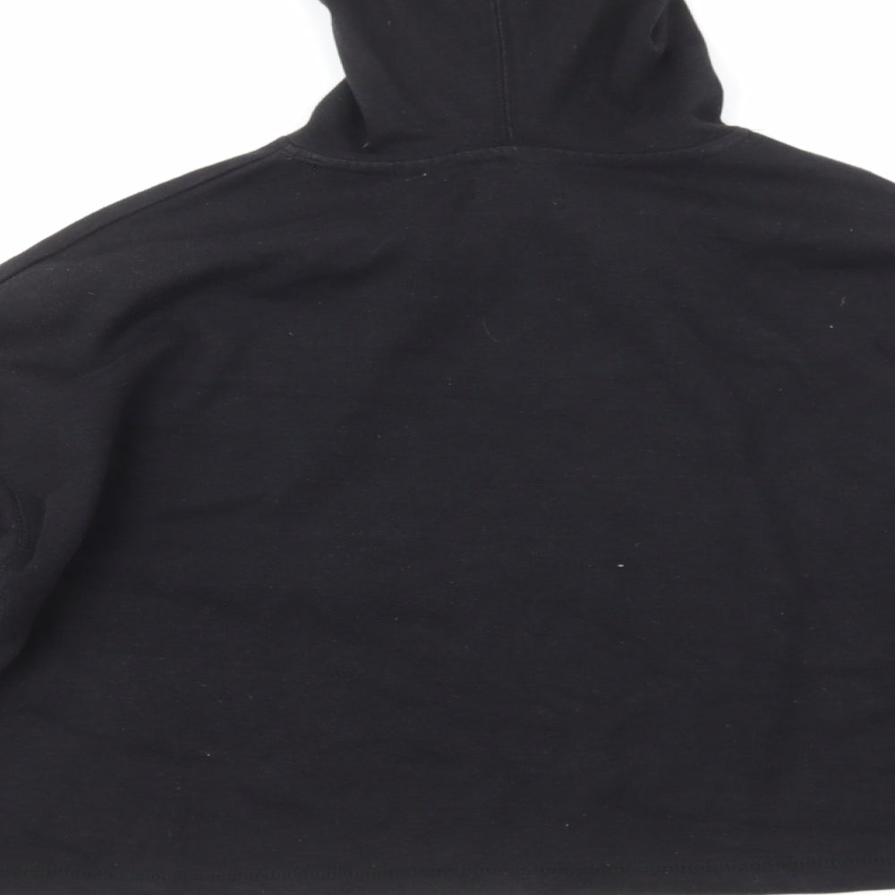 Stradivarius Womens Black Cotton Pullover Hoodie Size S Pullover