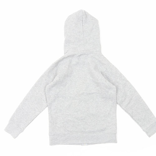 Fluid Boys Grey Cotton Full Zip Hoodie Size 7-8 Years Zip