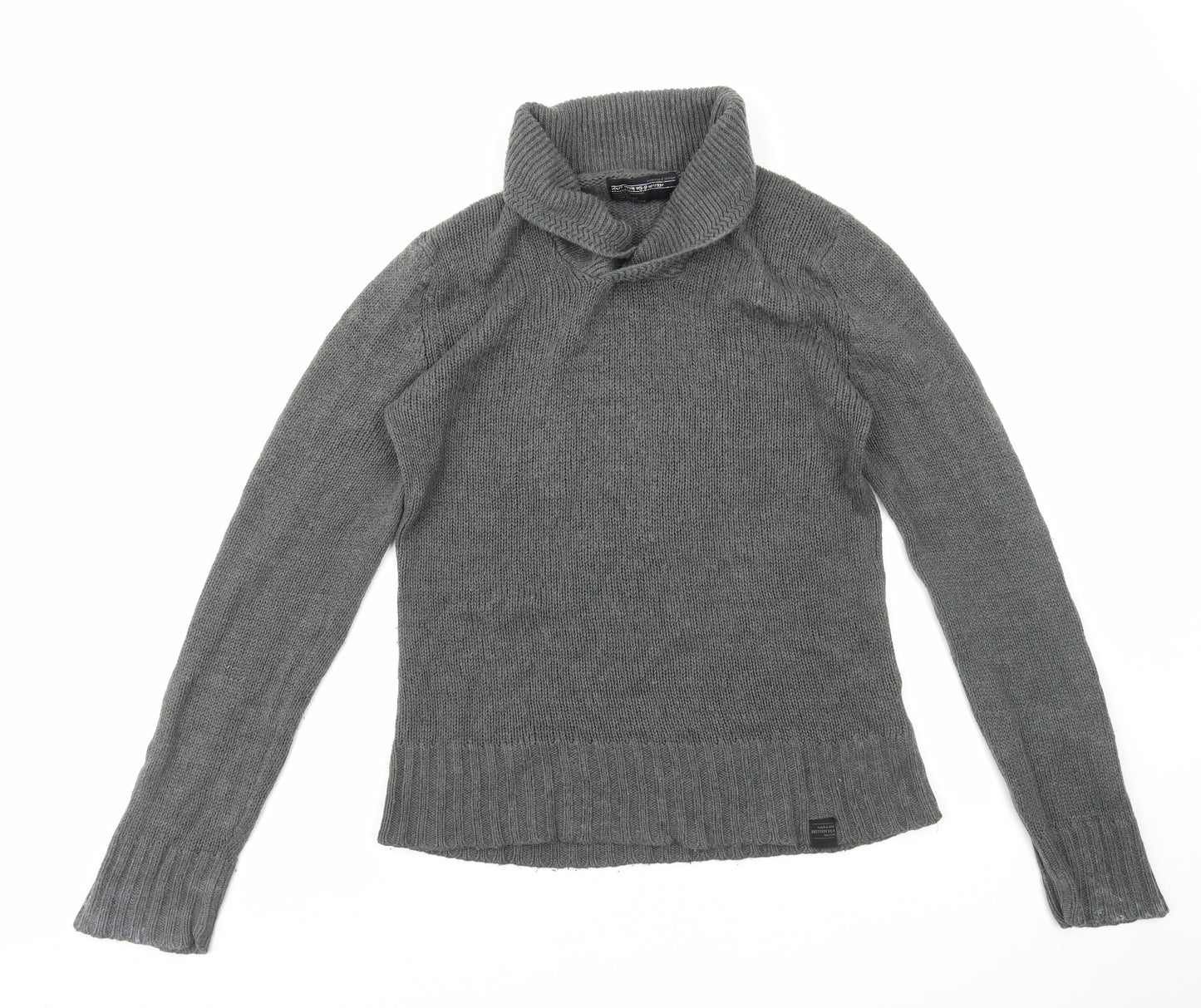 Ambrose&Jackson Womens Grey Roll Neck Acrylic Pullover Jumper Size M