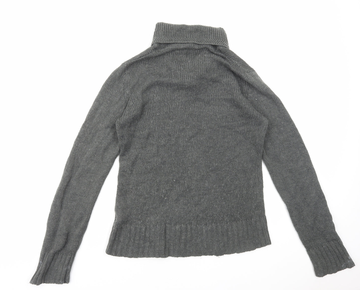 Ambrose&Jackson Womens Grey Roll Neck Acrylic Pullover Jumper Size M