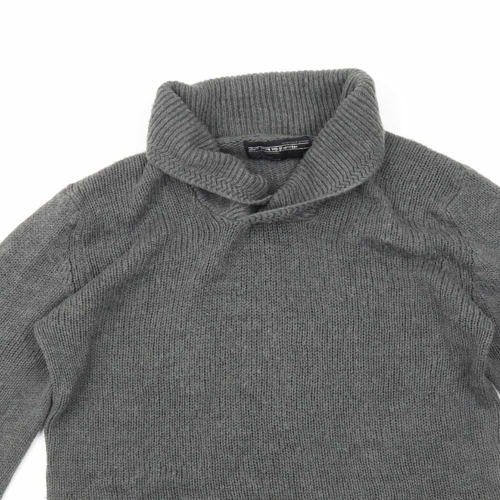Ambrose&Jackson Womens Grey Roll Neck Acrylic Pullover Jumper Size M