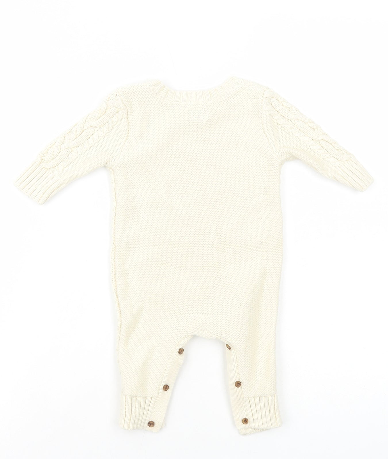 Gap Boys Ivory Cotton Romper One-Piece Size 0-3 Months Button