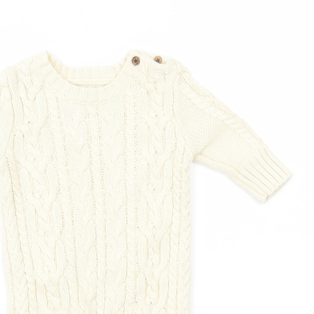 Gap Boys Ivory Cotton Romper One-Piece Size 0-3 Months Button