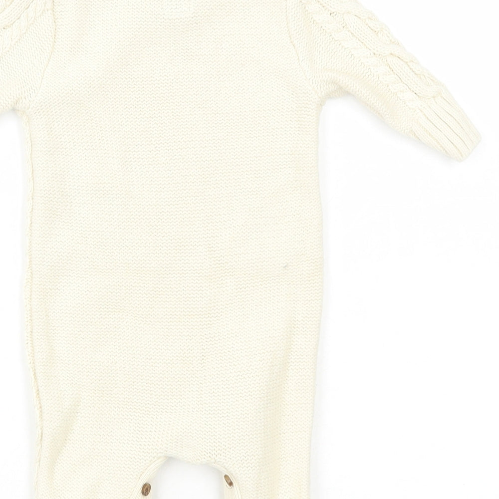 Gap Boys Ivory Cotton Romper One-Piece Size 0-3 Months Button
