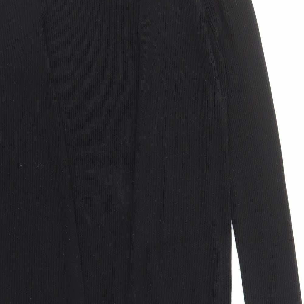 Primark Womens Black V-Neck Acrylic Cardigan Jumper Size 2XS - Longline