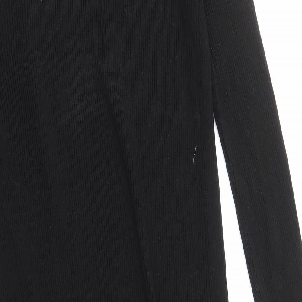 Primark Womens Black V-Neck Acrylic Cardigan Jumper Size 2XS - Longline