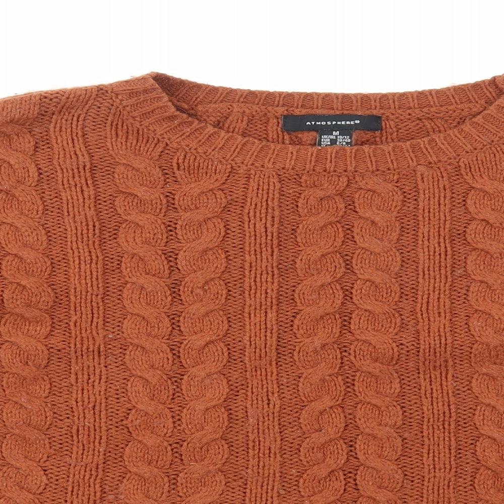 Primark Womens Orange Round Neck Acrylic Pullover Jumper Size M