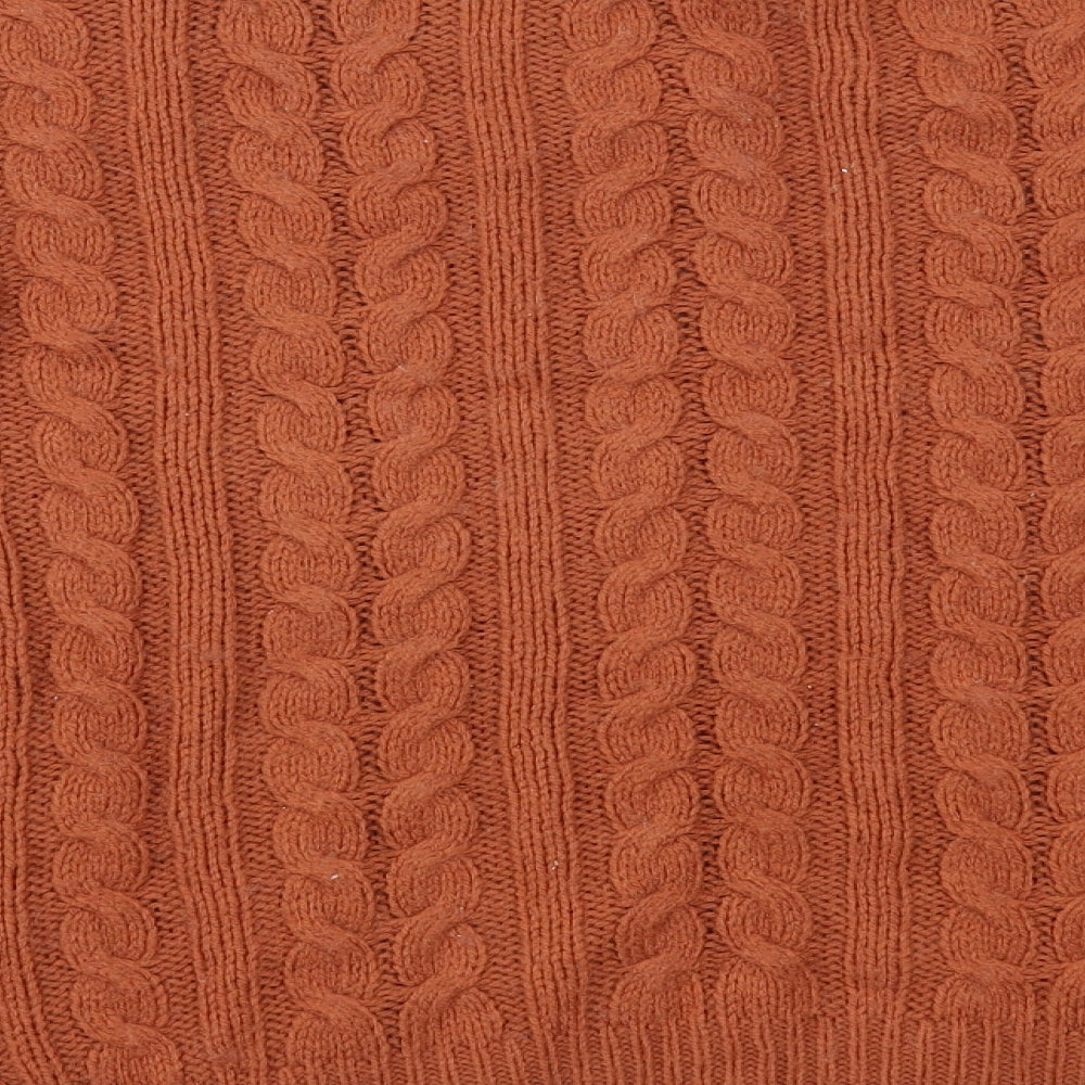 Primark Womens Orange Round Neck Acrylic Pullover Jumper Size M