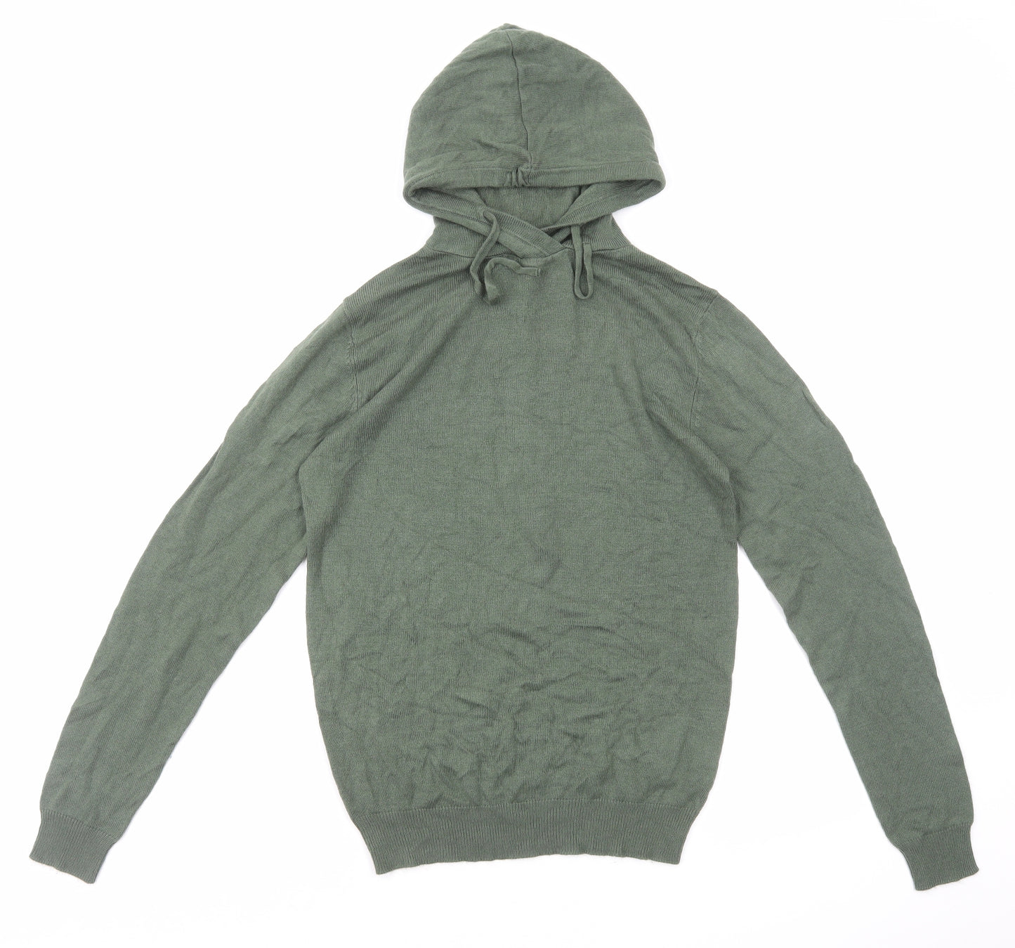 Threadbare Womens Green Acrylic Pullover Hoodie Size M Pullover