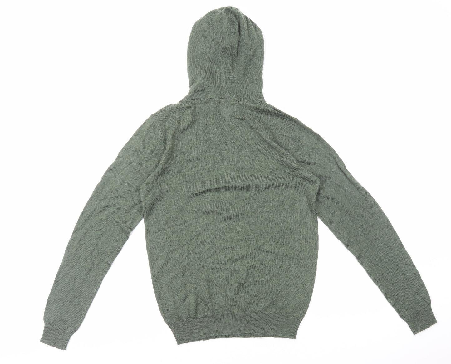 Threadbare Womens Green Acrylic Pullover Hoodie Size M Pullover