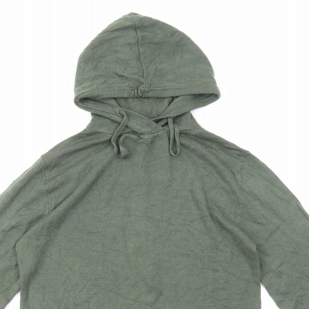 Threadbare Womens Green Acrylic Pullover Hoodie Size M Pullover