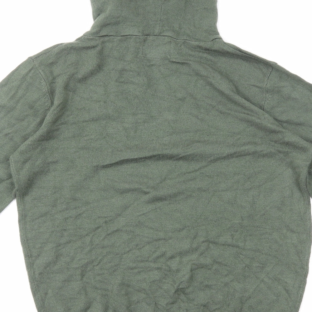 Threadbare Womens Green Acrylic Pullover Hoodie Size M Pullover