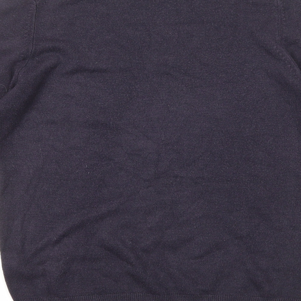 Marks and Spencer Womens Blue V-Neck Acrylic Pullover Jumper Size 10