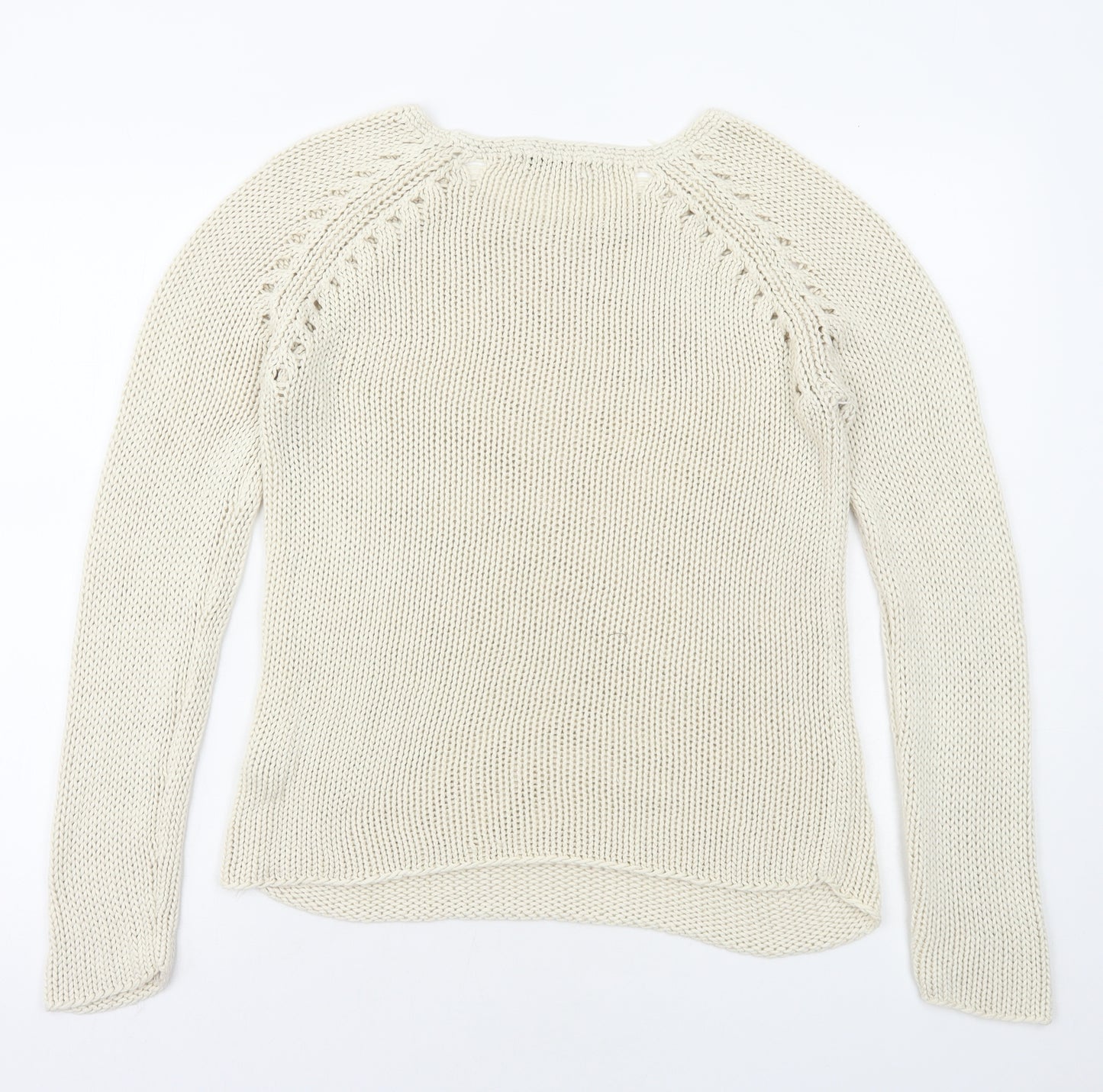 George Womens Beige Round Neck Acrylic Pullover Jumper Size 12