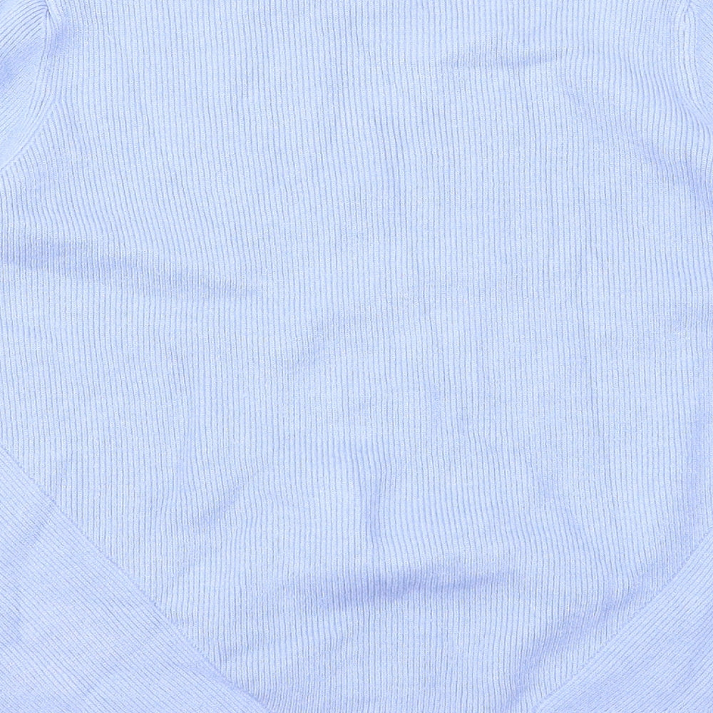 Marks and Spencer Womens Blue Viscose Basic Blouse Size 16 Round Neck