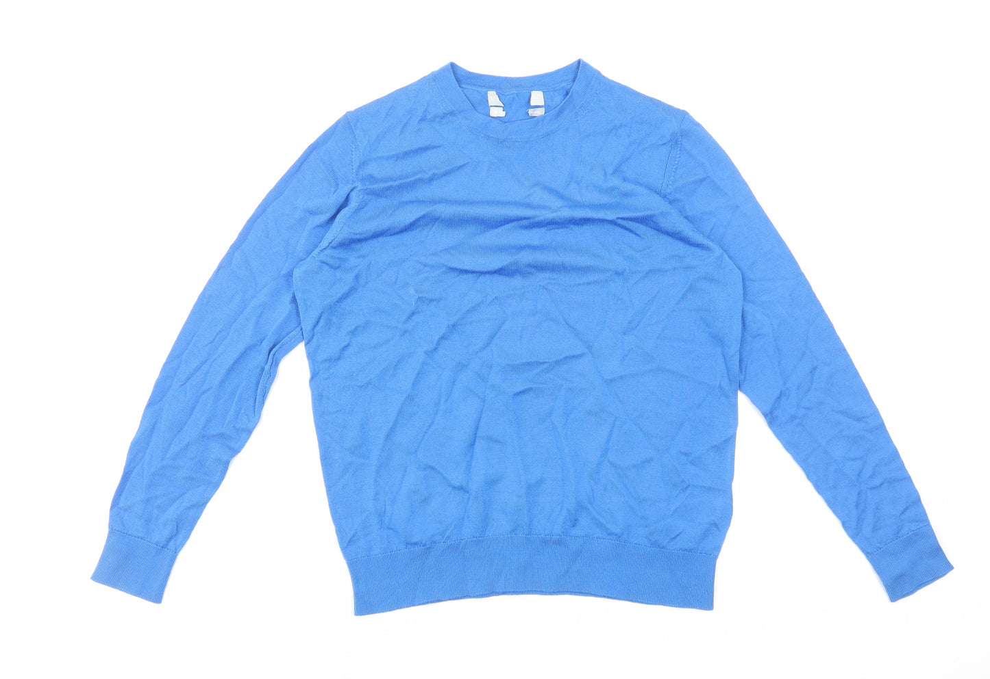 Marks and Spencer Womens Blue Round Neck Wool Pullover Jumper Size 10