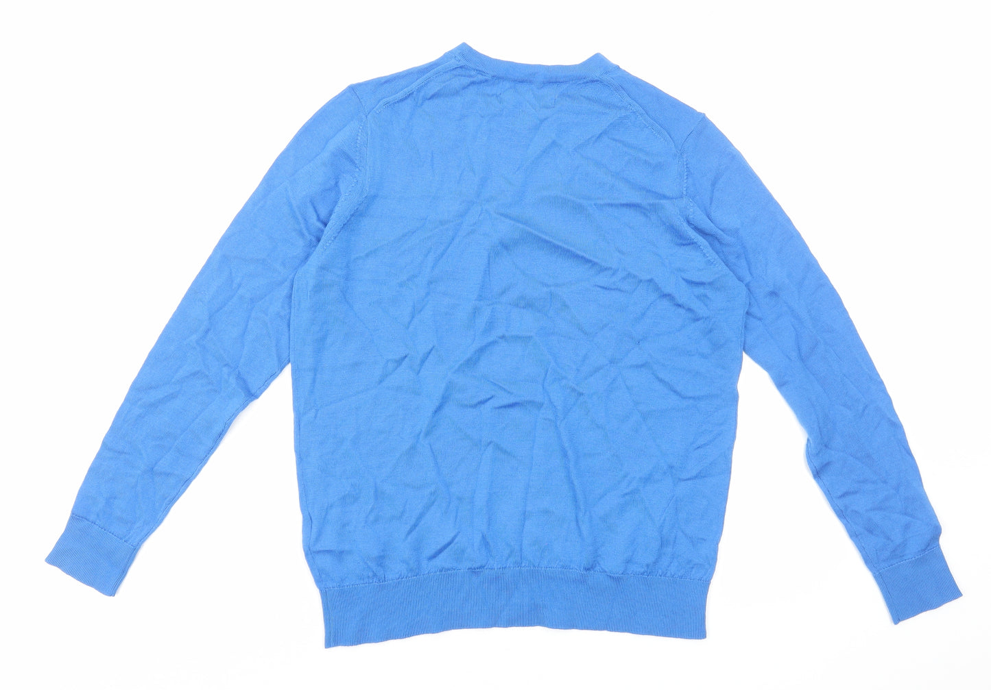 Marks and Spencer Womens Blue Round Neck Wool Pullover Jumper Size 10