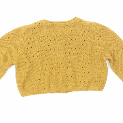 TU Baby Yellow Cotton Cardigan Jumper Size 0-3 Months Button