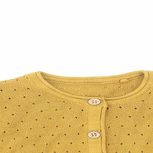TU Baby Yellow Cotton Cardigan Jumper Size 0-3 Months Button