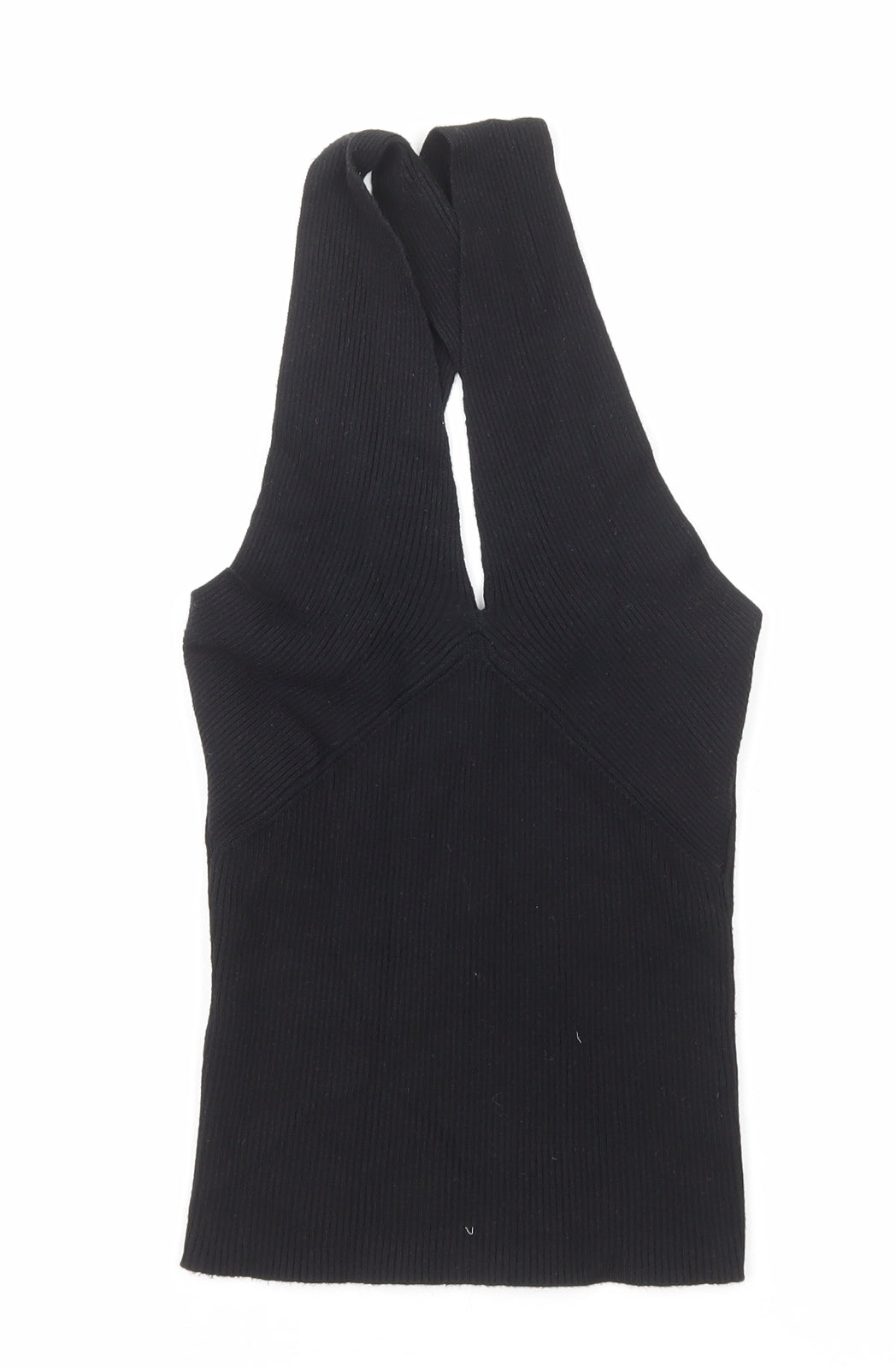 Mango Womens Black Acrylic Basic Tank Size S Halter