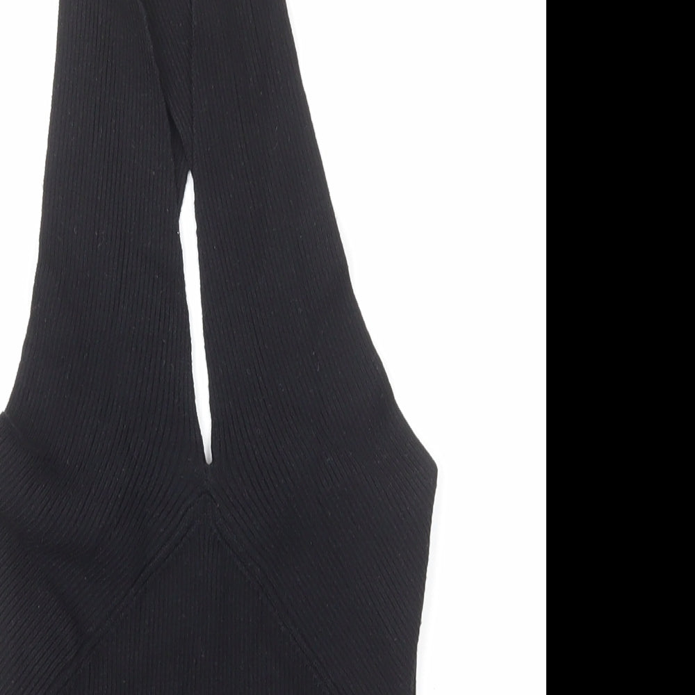 Mango Womens Black Acrylic Basic Tank Size S Halter