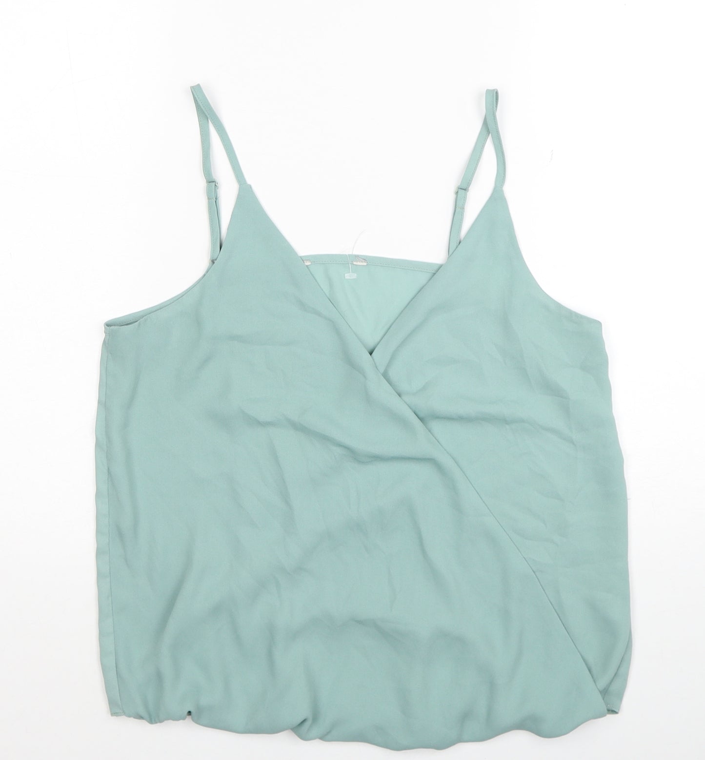George Womens Blue Polyester Basic Tank Size 12 V-Neck