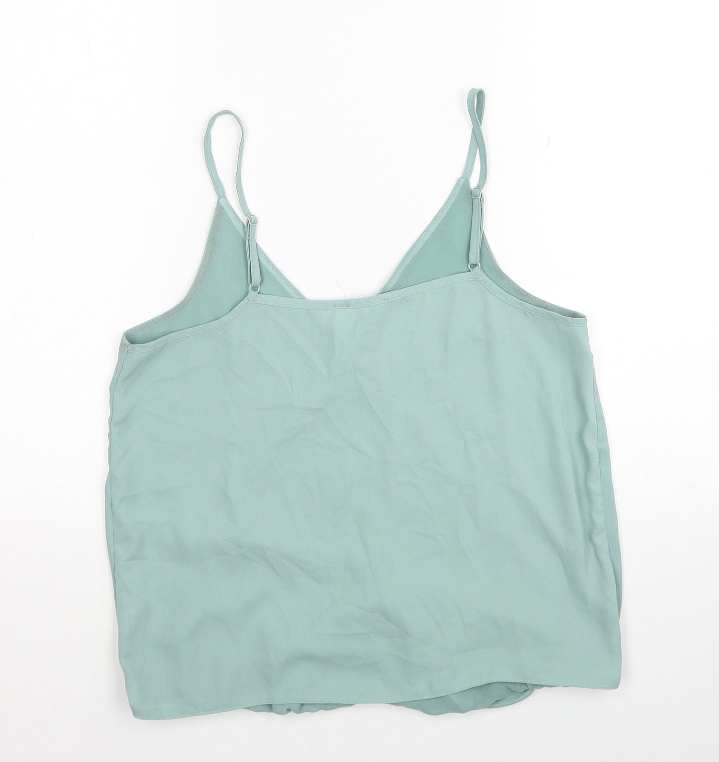 George Womens Blue Polyester Basic Tank Size 12 V-Neck