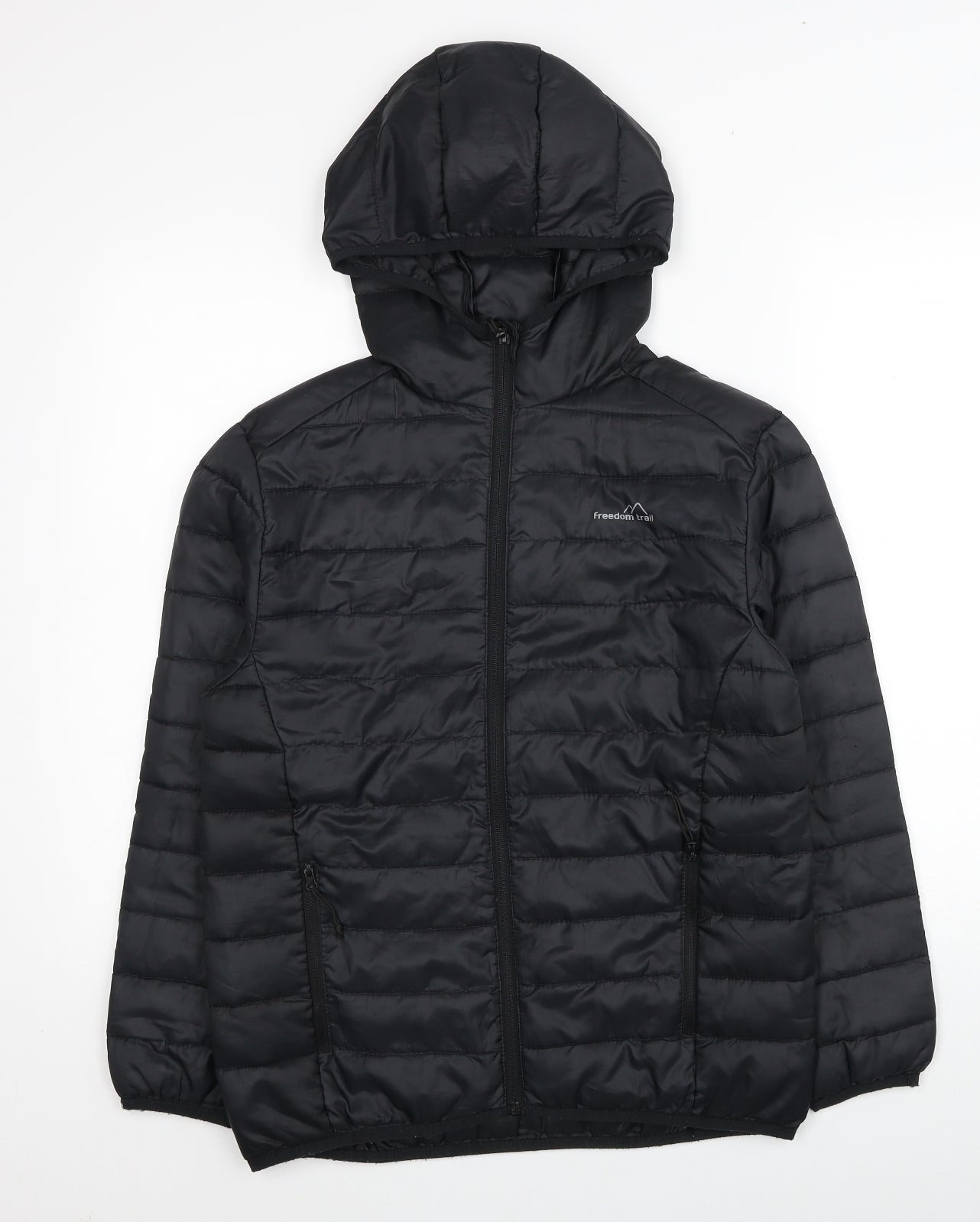Freedom Trail Boys Black Quilted Coat Size 11-12 Years Zip
