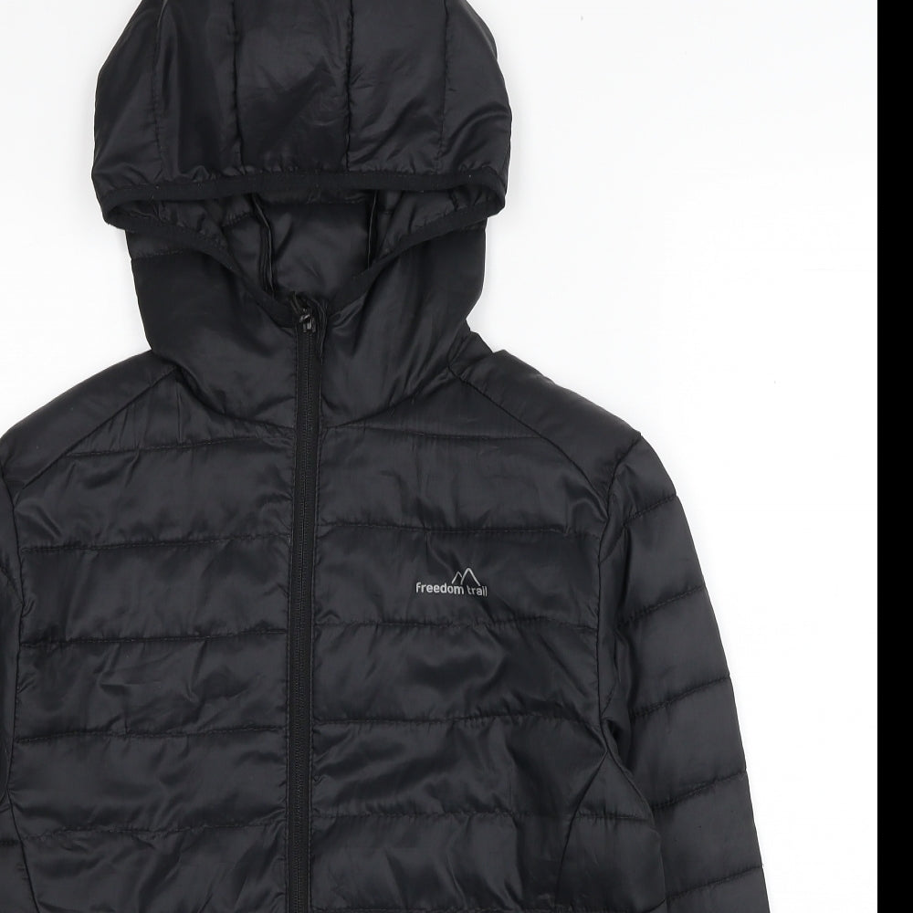 Freedom Trail Boys Black Quilted Coat Size 11-12 Years Zip