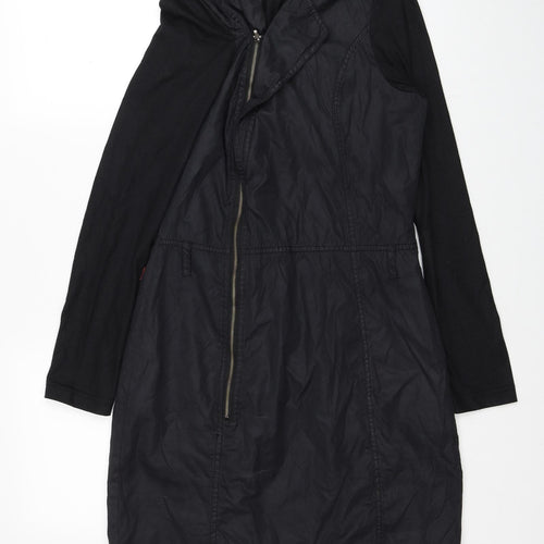 Miss Captain Womens Black Polyester Jacket Dress Size 8 Collared Zip