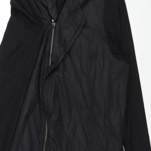 Miss Captain Womens Black Polyester Jacket Dress Size 8 Collared Zip