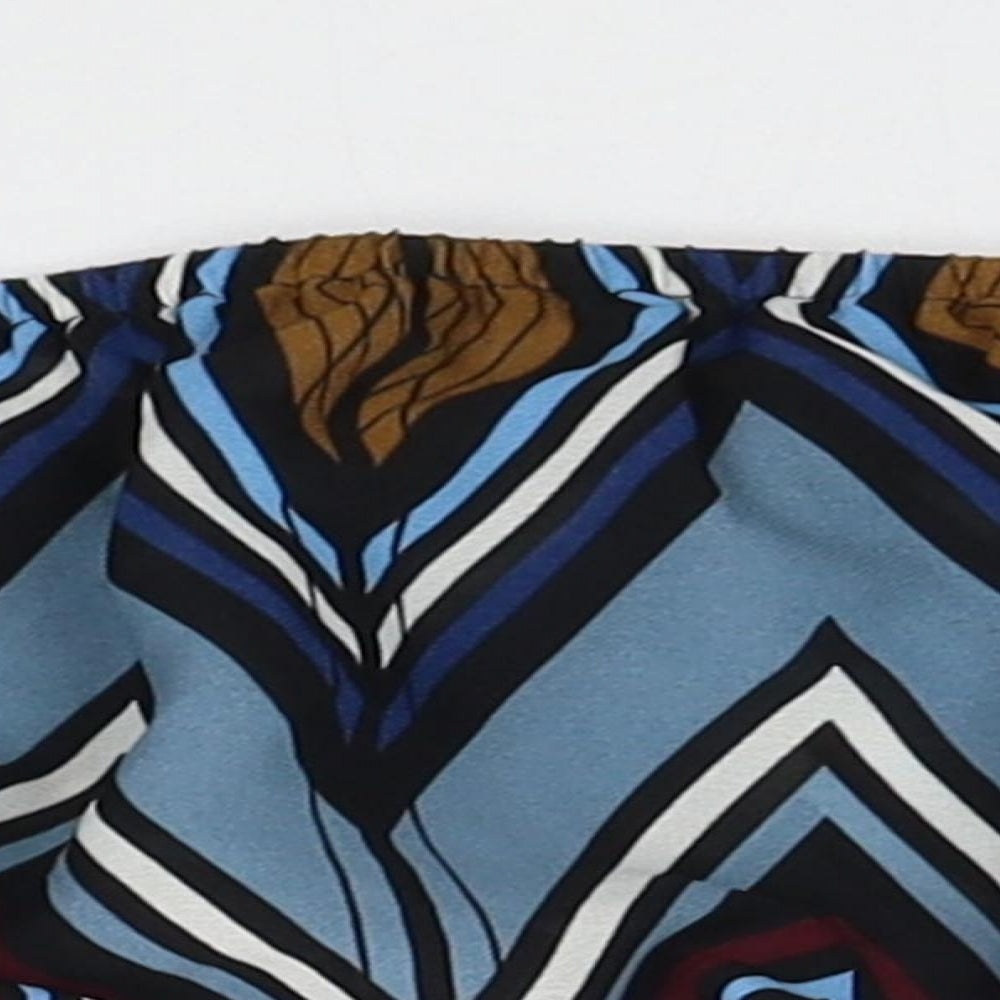 Missguided Womens Multicoloured Geometric Polyester Cropped Tank Size 10 Off the Shoulder